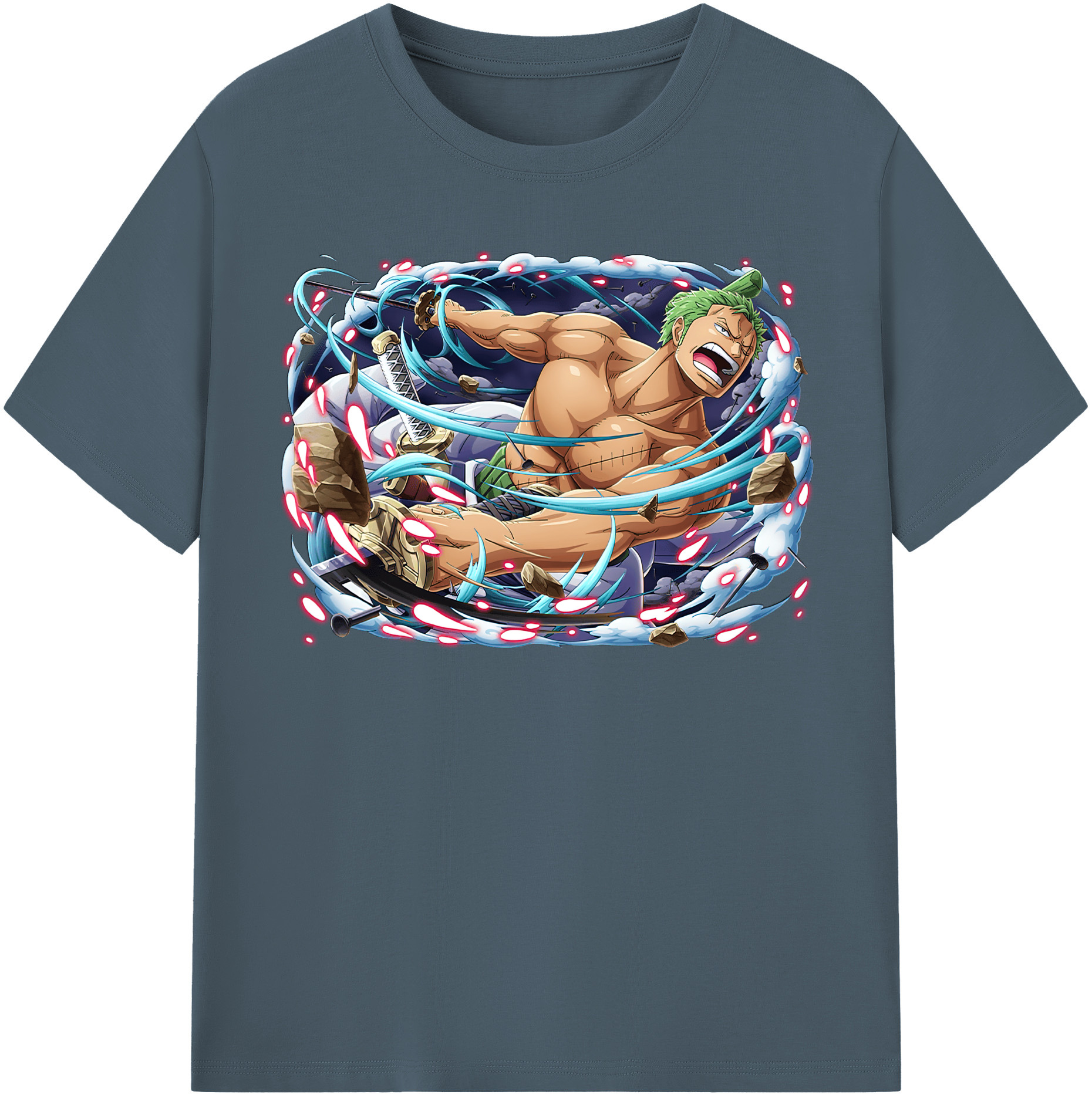 ワンピース ロロノア・ゾロ ONE PIECE Roronoa Zoro 綿100％半袖Tシャツ（フロントプリント）